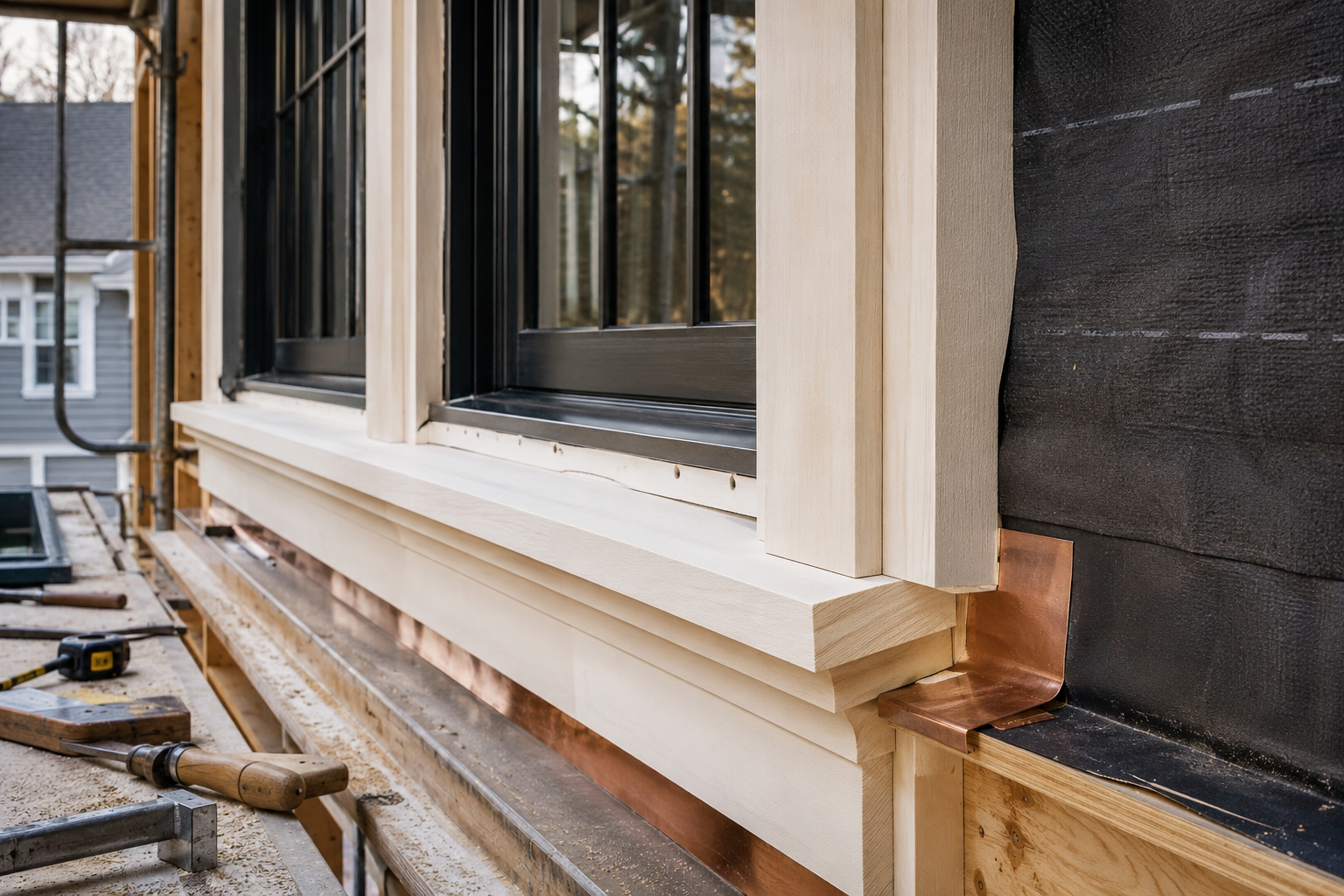 Original detail of exterior carpentry craftsmanship
